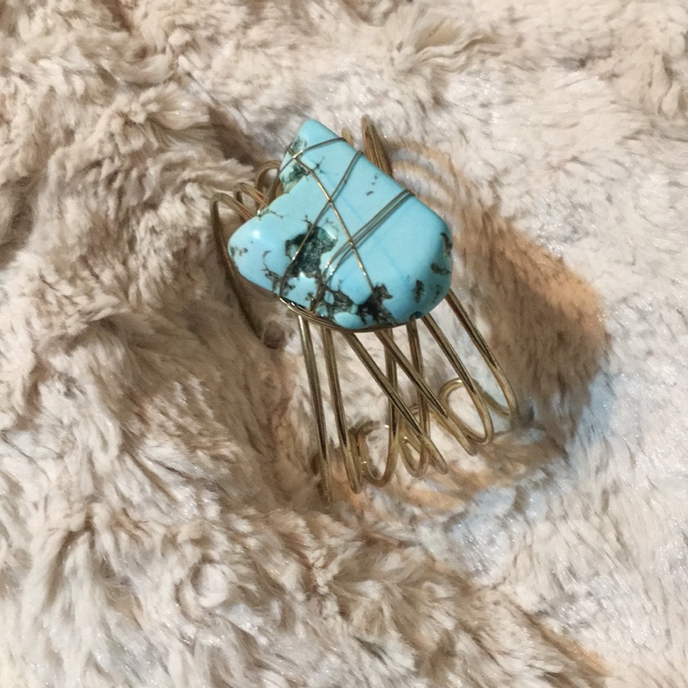 Turquoise and gold plated bracelet